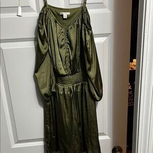 Elegant Olive Green Dress